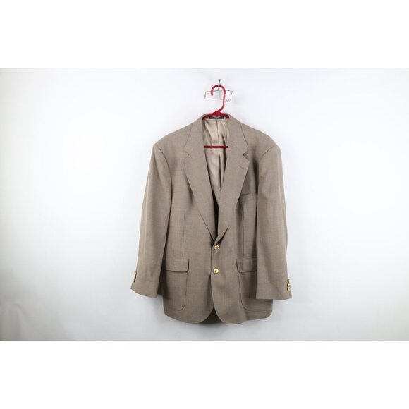 Vtg 90s Streetwear Mens 44S Worsted Wool Blend 2 Button Suit Coat Blazer Jacket